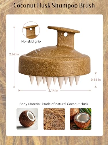 HEETA Scalp Massager Hair Growth Scrubber for Dandruff Removal Hair Care - color: Brown