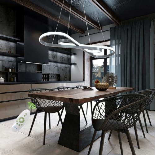 29.53in Color Changing Modern LED Pendant Light - color: Silver, size: 29.53in
