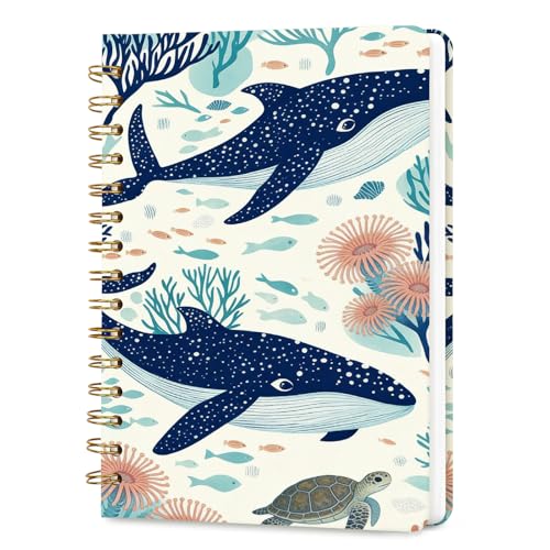 Lined Spiral Journal Notebook for Work A5, 160 Pages, Whale - color: Whale