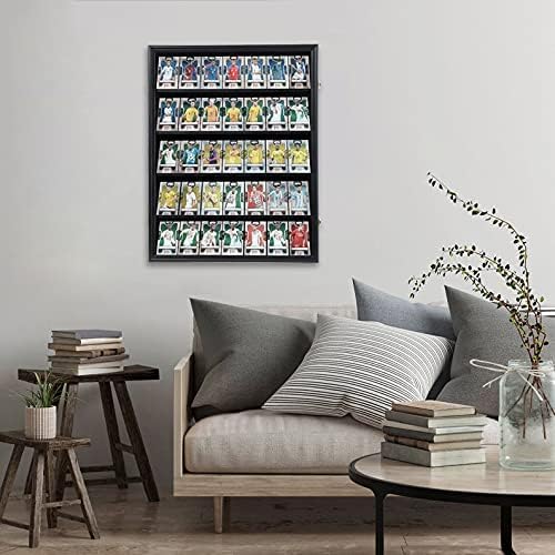 35 Graded Sports Card wall-Mount Display case for Shows, Black, 2pc - size: 35 Card - Black - Vertical 2Pack