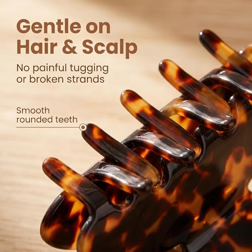 Big Hair Claw Clips Tortoise Shell Large Claw Clip For Women - color: Leopard Print