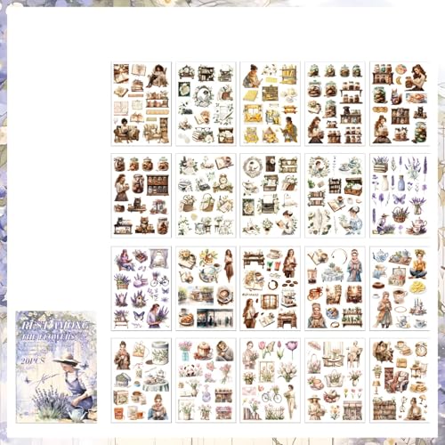 TIAMECH Flowers Resting Lavender Girl Sticker Book - color: Flowers Resting