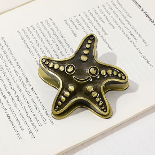 Vintage Ocean Bookmark Clip, 4 Color Starfish Shell Octopus for Book Lovers - color: Starfish Style C