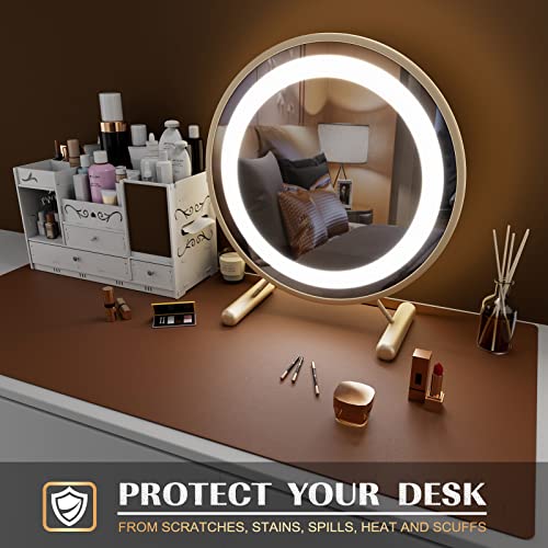 K KNODEL Large Office Desk Mat, Leather Mouse Pad (31.5"x15.7", Brown) - color: Brown, size: 31.5" x 15.7"