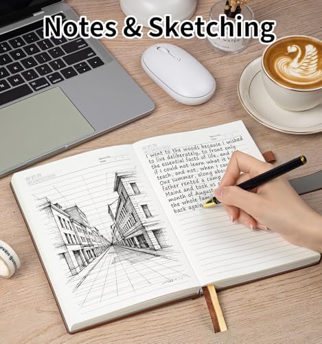A5 Lined Journal Notebook for Women Men, Hardcover Journals for Writing, 320 Pages 100GSM Thick Paper, Daily Journal Notebook for Work, School, Note Taking, Business, Travel（Brown） - color: Brown