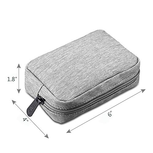 E-Tree Small Makeup Bag, Cosmetic Toiletry Skin Care Make up Little Items Pouch for Purse, Zipper Mini Tech Charger Cable Electronic Organizer Case, Travel Accessories for Women Men Teen, Grey - color: Grey, style: Travel Makeup Bag