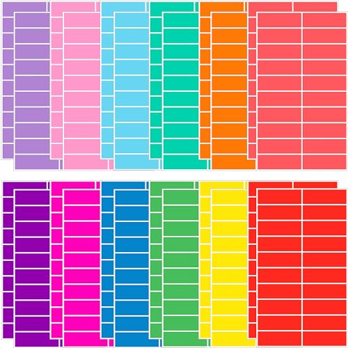 YSHIHE Colored Label Stickers,12 Colors,3 x 1 Inch Folder Labels-480 Pcs
