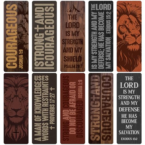 Christian Bookmarks for Men, Bible Verse Lion Scripture Book Marks - style: Man of God