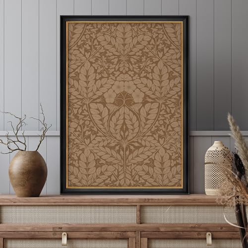 MUDECOR Premium Framed Wall Art Classic Floral Design in Warm Brown Tones Illustrations Impressionism Scenic Colorful for Living Room, Bedroom, Office - 26"x36" Black - color: A07-2308-na06, size: 36"L x 26"W, style: Black Frame