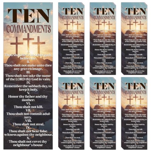Ten Commandments Bookmarks Gifts - 100 Pcs Bible Verse Religious Bookmark Paper Christian Inspirational Book Marks Page Marker for Women Men Office Church Book Lovers Reading Party Rewards - color: Ten Commandments