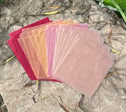 Natural Fiber Mulberry Paper Sheets 6 x 6 Inches, 50 PCS Handmade Craft Paper for Origami, Scrapbooking, Card Making, DIY Decoration, Mixed Media Art (Wedding Tone,) - color: Wedding Tone, size: 6 x 6 inches