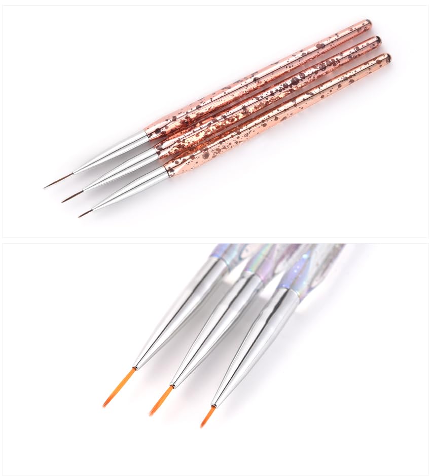 Nail Liner Brush Nail Art Long Striping Brush Striper Pen 7/11/15mm - color: Pink