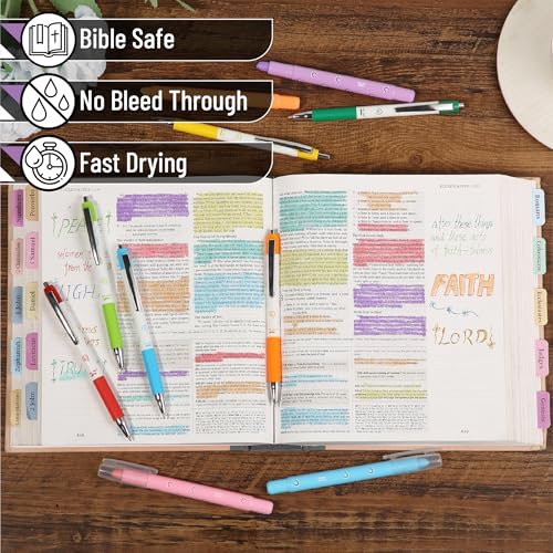 Mr. Pen- Bible Highlighters and Pens No Bleed, 12 Pack - color: Vibrant and Pastel
