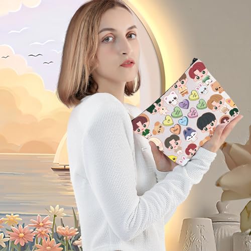 LEVLO Korean Group Stay Cosmetic Makeup Bag Korean Group Fans Gift Korean Group Cartoon Member Makeup Zipper Pouch Bag (SK Bag) - color: SKZ Bag