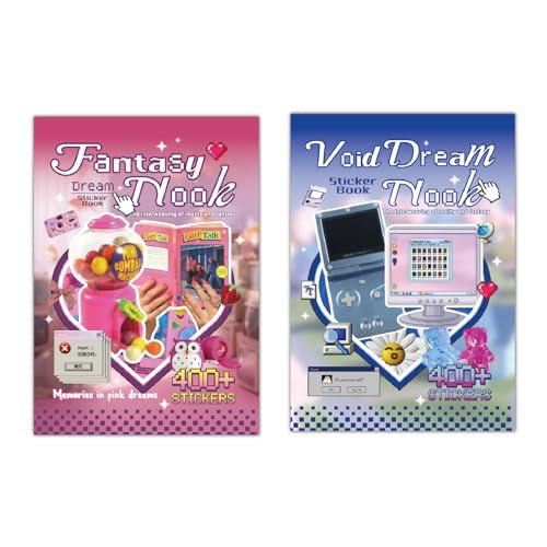 2 Pack Y2K Sticker Book Set 60 Sheets 800+ Vintage Aesthetic Stickers - color: Y2k 2 in 1