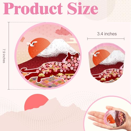 Mototo Foldable Flying Disc Fans, 36PCS Japanese Foldable Disc Fan 8 Inch Pop up Round Collapsible Hand Fan Bulk with Pouch for Women Purse Travel Beach Game Wedding Party Favor Decoration, 6 Style - color: Colorful 4