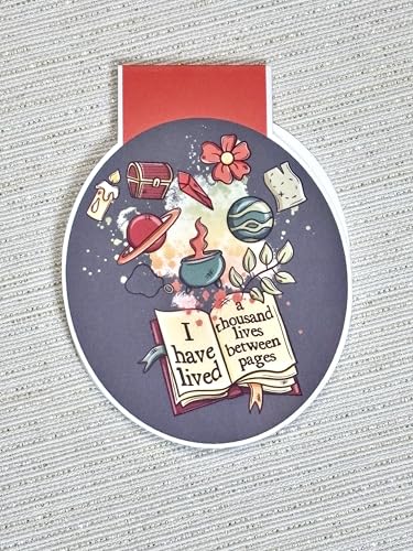 creates Magnetic Bookmark For Reading Journals Planners Scrapbooking Office Supplies Cute And Funny Bookmark For Bookworms Matte Laminate Double Sided Handmade (Thousand Lives) - color: Thousand Lives