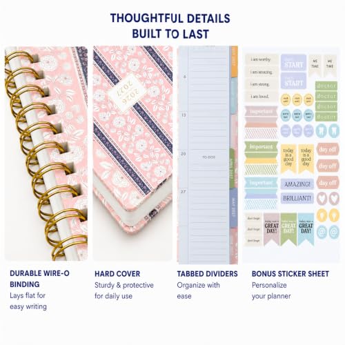 WORLD TRAVELER Academic Planner School Organizer Jul 2026-Dec 2027, 7"x9" - color: Pink Stripe