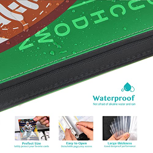 Rugby 900 Card Binder with 9 Pockets, Durable Waterproof PU Material, Acid Free Polypropylene Inner Sleeves, Suitable for All Trading Card Types - color: Rugby