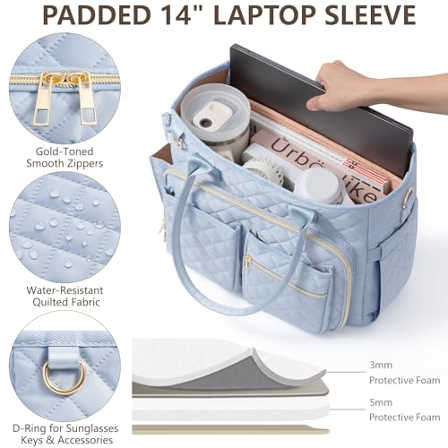 Large Bible Bag with Bible Cover Case for Women, Quilted Church Tote Bag