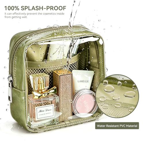 WLLWOO Clear Makeup Bag Mini Cosmetic Pouch Travel Toiletry Organizer - color: 1pcs-Mini-Grass Green