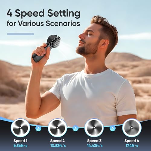 AddAcc Portable Handheld Fan, 5000mAh Rechargeable Battery, Turbo Hand Fan, 132000 RPM Powerful Airflow, Travel Summer Essentials, Small Pocket Fan for Beach, Cruise, Camping, Music Festival