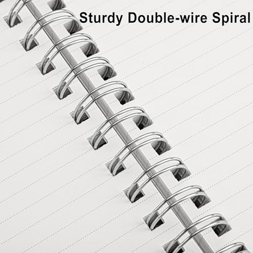 RETTACY Spiral College Ruled Notebook, 300 Pages, A5 Size (5.7" x 8.2") - color: Black, size: 5.7" x 8.2"