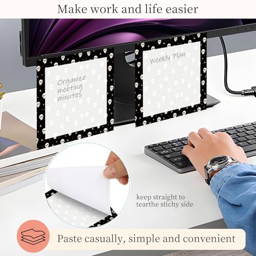 Sticky Notes 3x3 Inches, Cute Self-Stick Note Pads, Funny Memo Pads, Easy to Post Sticky Notes for Office, Home & Notebook Cool Skull Star - color: Cool Skull Star