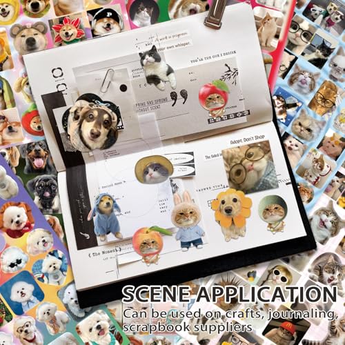 800 Pcs Cats & Dogs Meme Stickers 30 Sheets Cute Funny Sticker Book - color: Cute Fun Cat Dog
