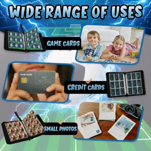 Card Binder 9 Pocket, Soccer, 900 Cards, PU Leather - color: Soccer