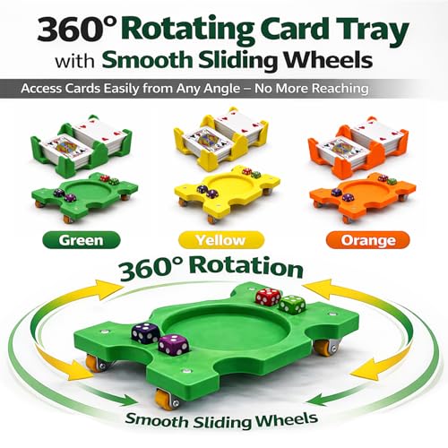 Playing Card Tray with 360° Rotation and Smooth Sliding Wheels