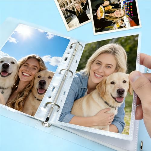 30 Pack 5x7 Card Sleeves Binder Sheets, 6/3 Ring A5 Binder Inserts, Ultra-Clear Double Sided 1 Pocket, Top Loading, Clear Plastic Sleeves for Photocard - size: 5" x 7"（1 Pocket）