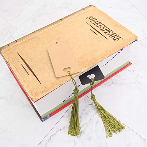 VAPKER 100 Pieces Olive Color 13cm/5-Inch Silky Handmade Soft Tassels Floss Bookmark Tassels with 2-Inch Cord Loop for Jewelry Making, DIY Projects, Bookmarks - color: O:olive