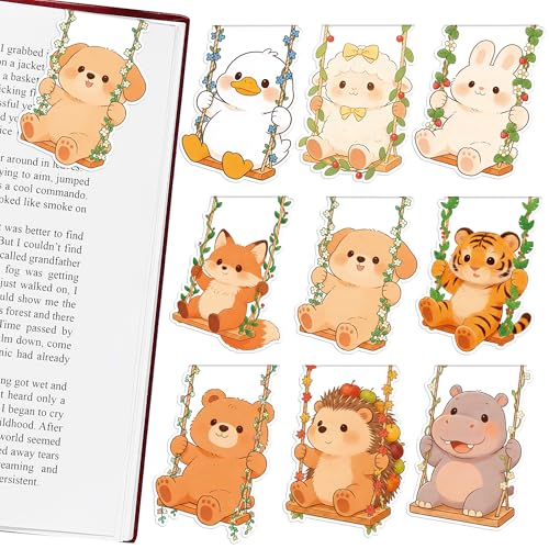 Cute Magnetic Bookmarks Gifts - 9pcs Funny Dog Rabbit Bookmark Gift - style: Wild Animals