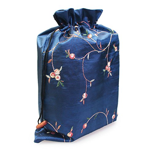 kilofly Embroidered Silk Jacquard Travel Bag, Lingerie & Shoes, Value Set of 2 - color: set2 C