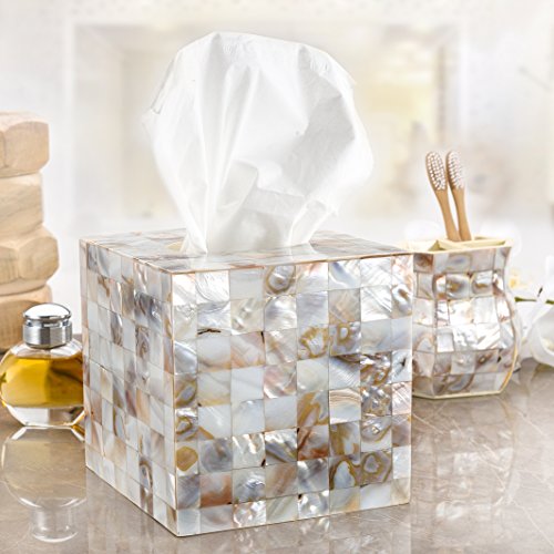 Milano Bathroom Toothbrush Holder - Decorative Bathroom Toothbrush Organizer Finished in Beautiful Mother of Pearl, 3 Slot Toothbrush Holder for Bathroom Fits Multiple Brushes - style: Toothbrush Holder