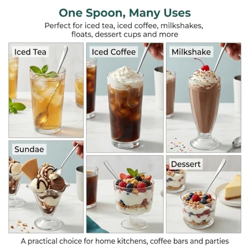 Iced Tea Spoons Set of 4, 7.7-Inch Long Handle Pointed Bar Cocktail Stirrer