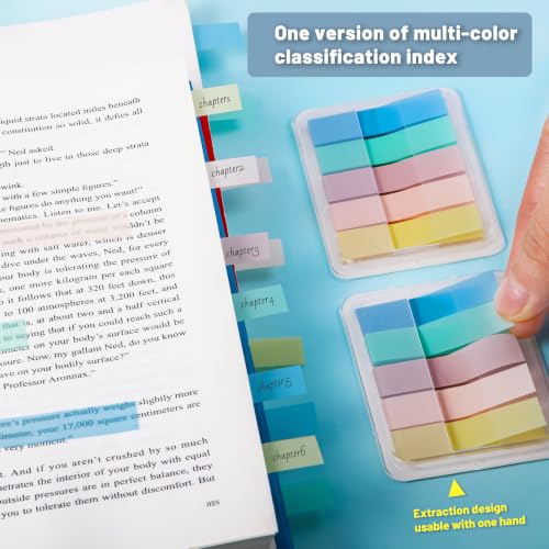Golcellia Sticky Tabs, Soft Pastel Book Tabs for Notebooks, 300 Pcs - color: Yellow, Pale Purple, Pink, Mint Green, and Sky Blue