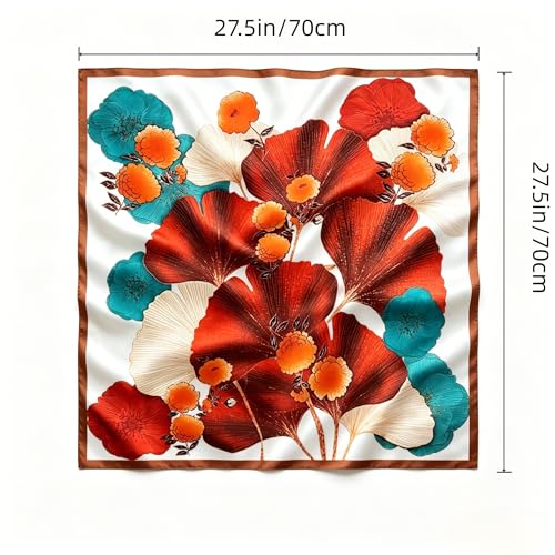 Silk Like Square Scarf for Women Men 27.5" - color: Ginkgo Yellow
