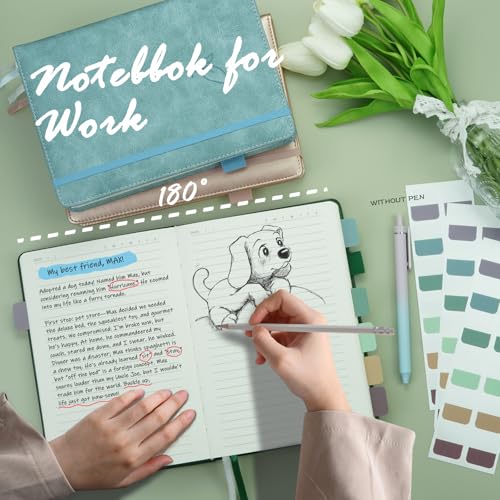 Hoci Poci 400 Pages Lined Journal Notebook, 5.8" x 8.4", Green - color: Green, size: Lined-400 Pages (5.7"×8.3")