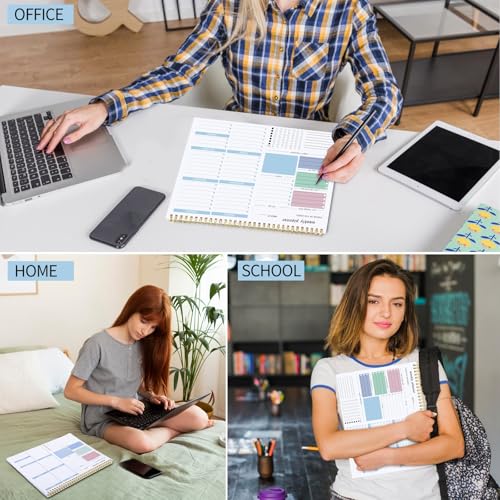 Thboxes Weekly Desk Planner, 8.5x11 In To Do List Notepad, 52 Sheets, Blue - color: Blue