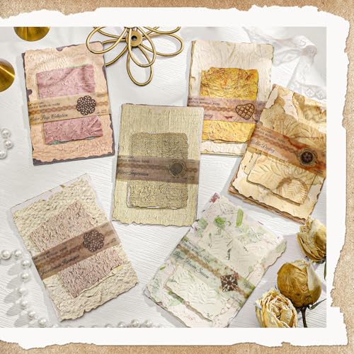 168 Pcs Textured Scrapbook Paper Supplies Vintage Embossed Rice Paper - color: Textured Paper