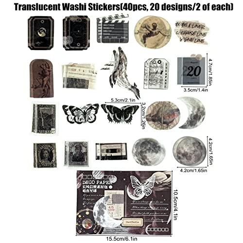 Esweny 100 PCS Vintage Ephemera Pack Journaling Scrapbooking Supplies Scrapbook Sticker Paper Kit for Junk Journal Planners Collage Craft Notebooks Decoupage Album (Space) - color: Space