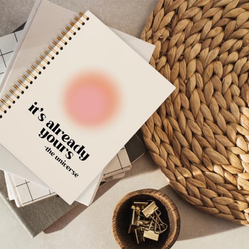 hold fizz Preppy Pink Aura Notebook Journal for Women 5.5x8.3 inch - color: it is already yours the universe