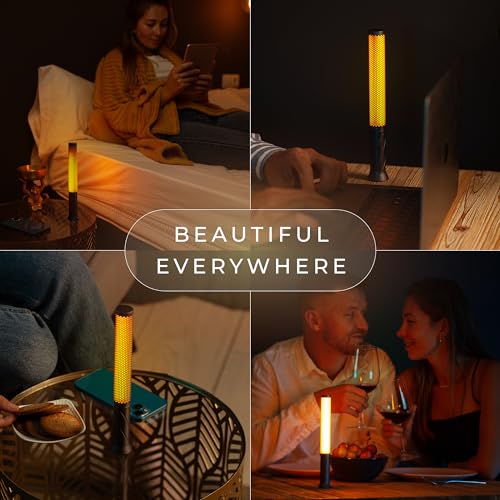 phonar Rechargeable Flameless Candle Lamp, Cordless Ambient Table Light for Bedroom, Romantic Dinner, Restaurant & Cozy Home Decor, Warm Dimmable LED Candlelight