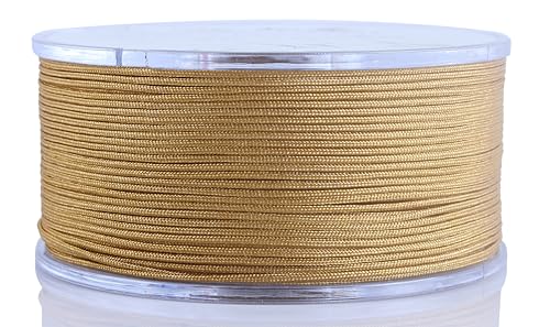 KONMAY 0.8mm Old Gold Nylon Bracelet String for Dream Catchers & Suncatchers - color: Old Gold, size: Braided 0.8mm