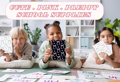 QUICQOD Coquette Purple Bow Spiral Notebook with Black Cover 5.5x8.3 Inch - color: blackpurple