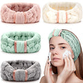 WILLBOND Spa Headband for Washing Face,Pink, Green, White and Grey - color: Pink, Green, White and Grey