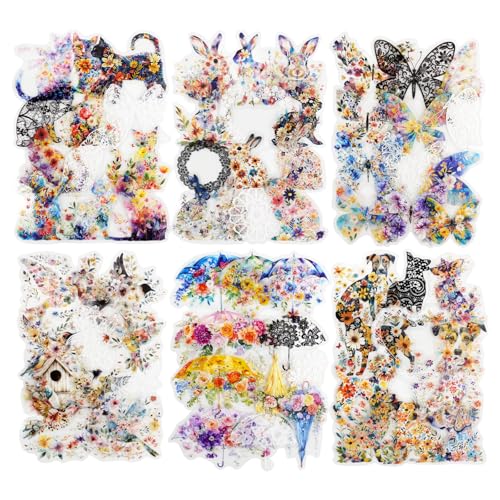 90 Pcs Floral Animal Stickers for Scrapbooking and Journaling - color: Earthly Splendor