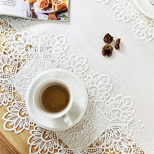 Lace Placemats Set of 2 Washable Off White 12x18inch - color: Peony, size: 2pcs